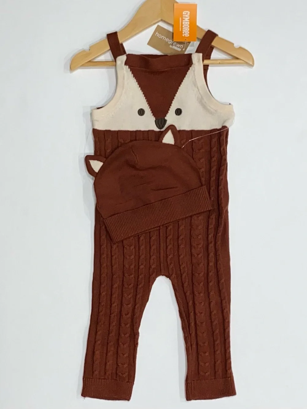 Gymboree Baby Boy Homegrown Smoked Paprika Fox Overalls with Beanie 12-18 Month